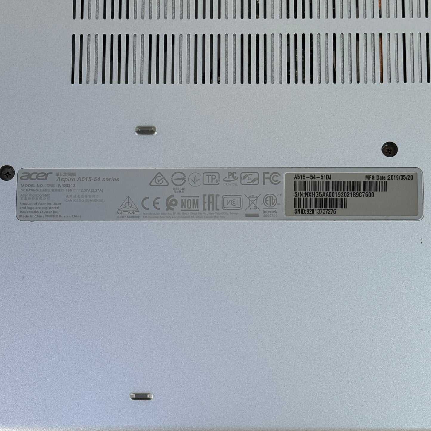 Acer Aspire 5 A515-54 15.6" i5-8265U 1.6GHz 12GB RAM 500GB SSD