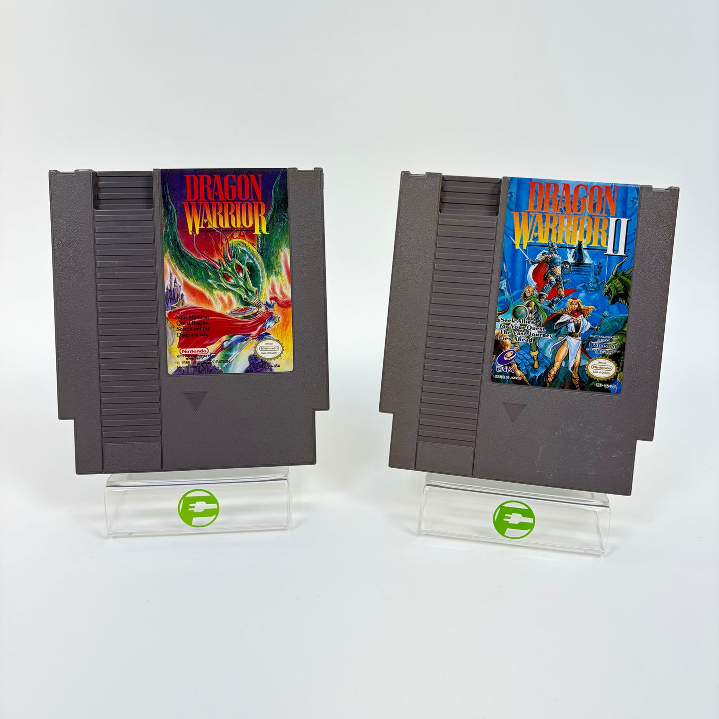 Lot of 2 Nintendo NES Games Dragon Warrior 1 and 2 Tested Works