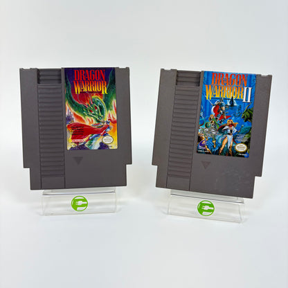 Lot of 2 Nintendo NES Games Dragon Warrior 1 and 2 Tested Works