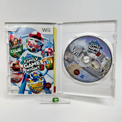 Lot of 3 Hasbro Family Game Night (1, 2, and 3) Wii Games CIB
