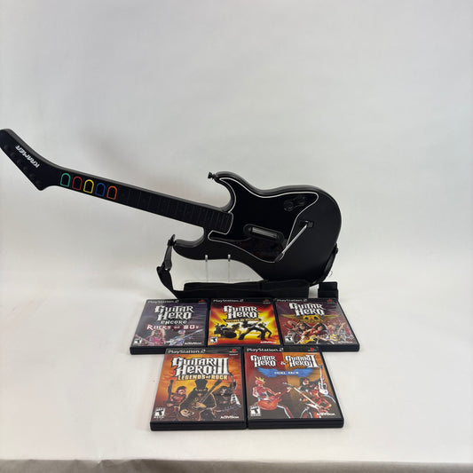 Recoctane Kramer Guitar Hero Guitar And 6 Game Bundle For Playstation 2