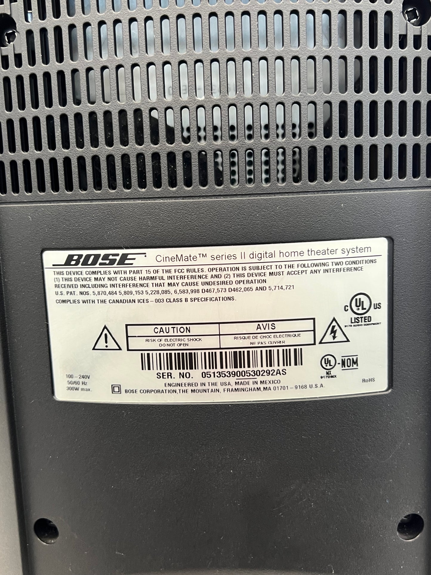 Bose CineMate Series II Digital Home Theater System  Black