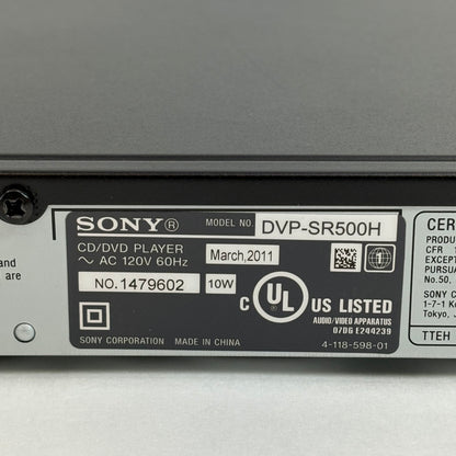 Sony DVP-SR500H DVD PLAYER