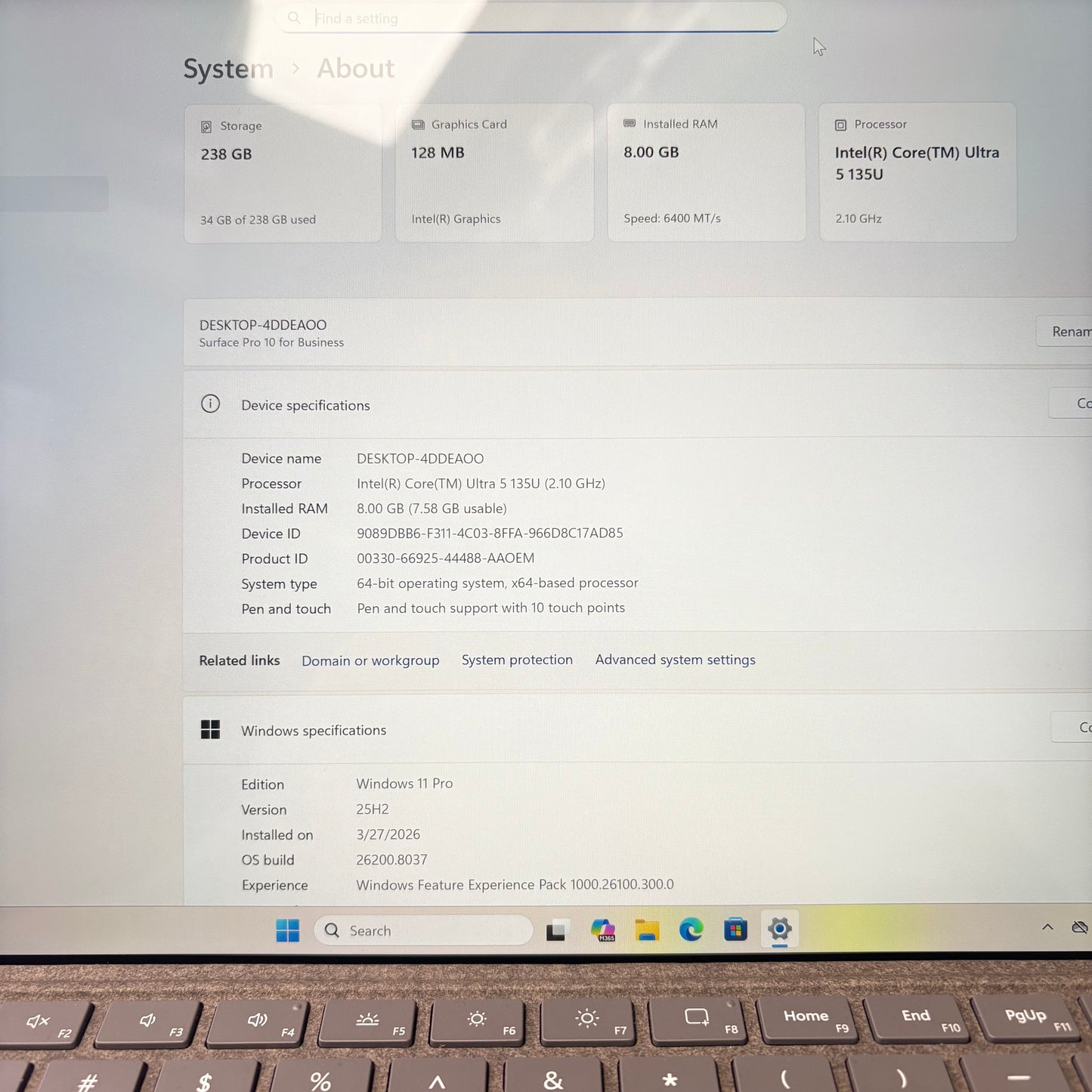 Microsoft Surface Pro 10 for Business 2079 13" Core Ultra 5 135U 8GB RAM 250GB