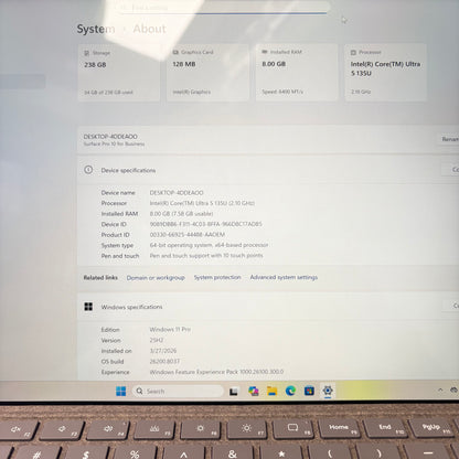 Microsoft Surface Pro 10 for Business 2079 13" Core Ultra 5 135U 8GB RAM 250GB