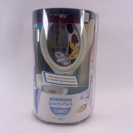 Nerf Nintendo Wii Sports Accessory Pack White Golf Tennis Baseball SEALED New