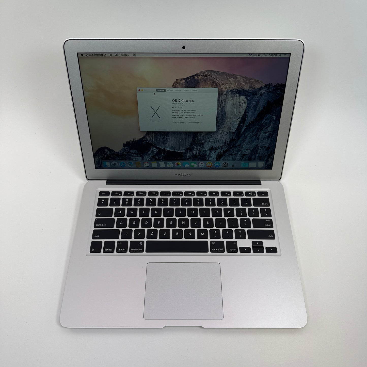 2012 Apple MacBook Air 13.3" i5 1.6GHz 4GB RAM 250GB SSD Silver A1466