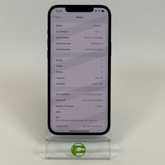 Factory Unlocked Apple iPhone 12 Pro Max 256GB Pacific Blue NG9J3LL/A