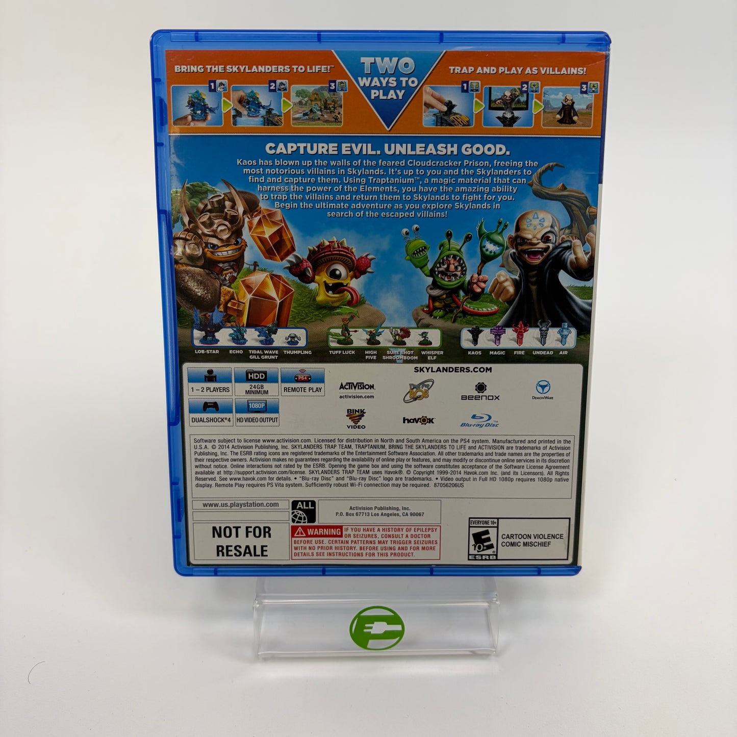 Skylanders Trap Team (Sony PlayStation 4 PS4, 2014) Not For Resale