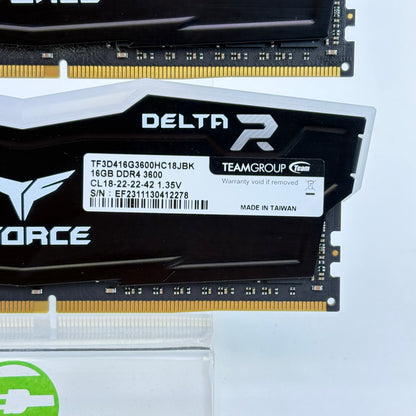 TeamGroup T-Force Delta RGB 32GB (2x16GB) RAM DDR4 3600MHz TF3D416G3600HC18JBK