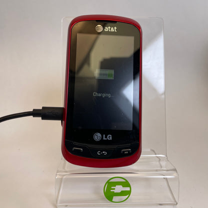 AT&T LG Xpression C395 Slider QWERTY Keyboard Cellphone Red