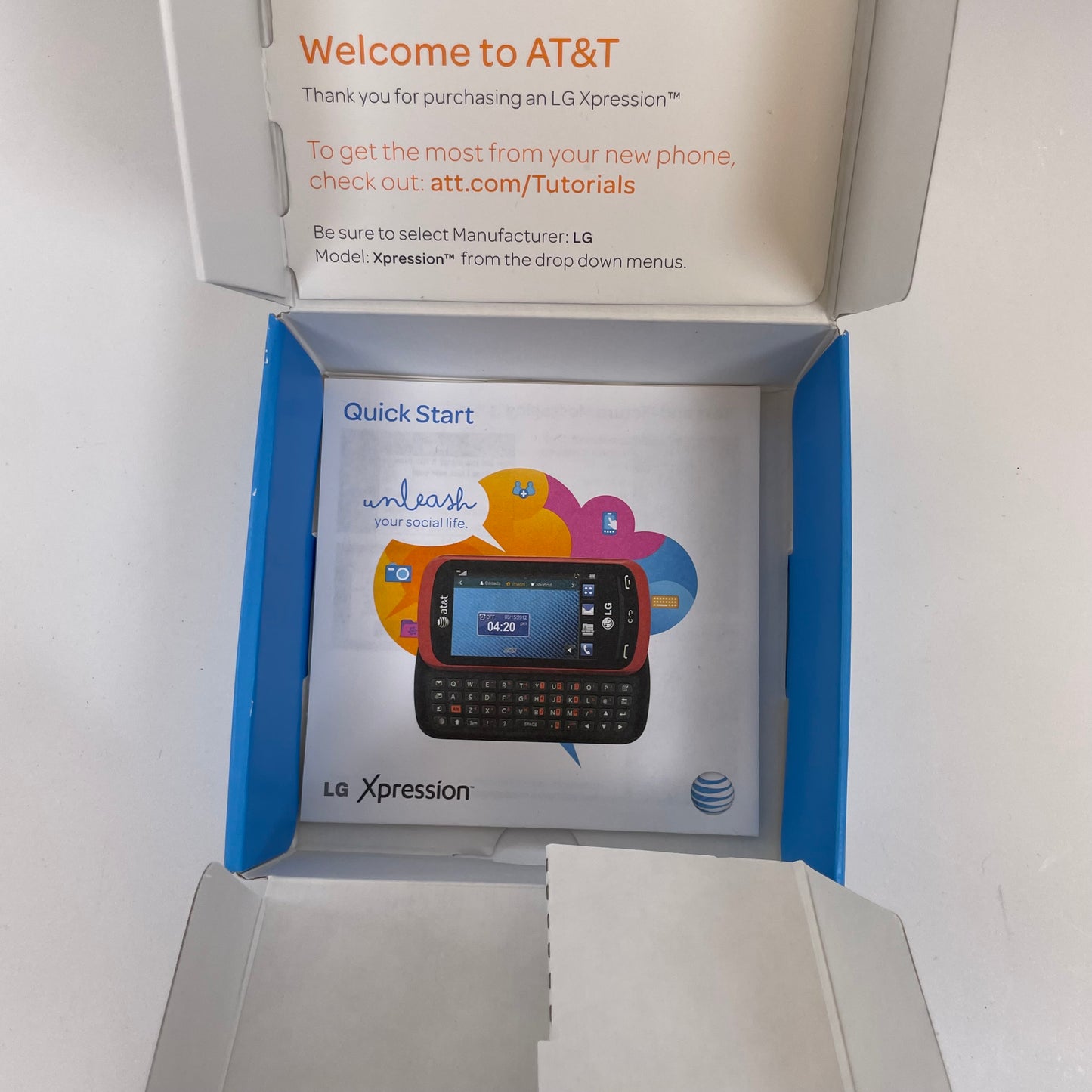 AT&T LG Xpression C395 Slider QWERTY Keyboard Cellphone Red