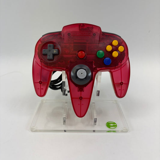 Nintendo 64 N64 Original Controller Watermelon Red / Clear