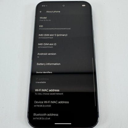 Unlocked Google pixel 10 pro xl 256GB Obsidian GA09602-US