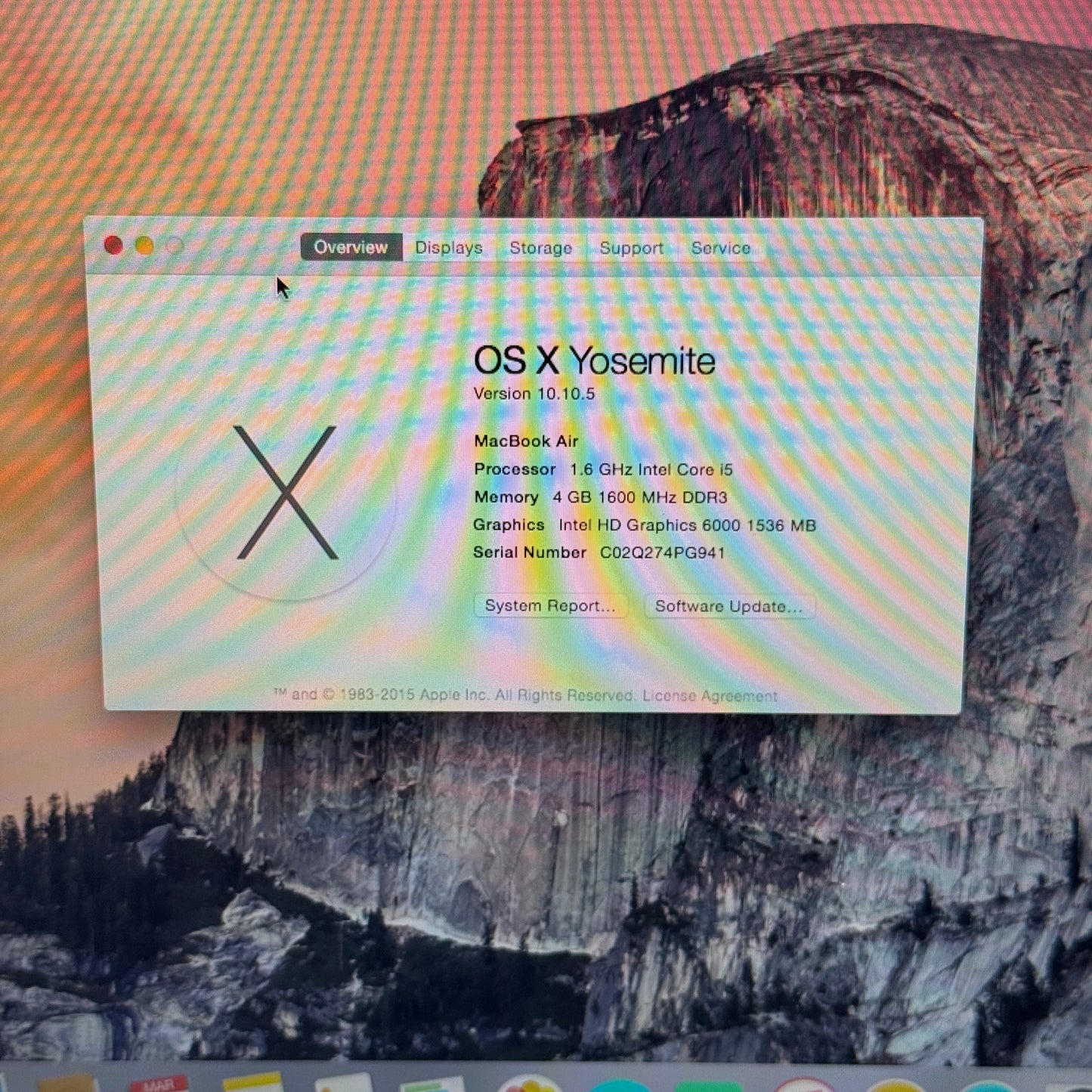 2012 Apple MacBook Air 13.3" i5 1.6GHz 4GB RAM 250GB SSD Silver A1466