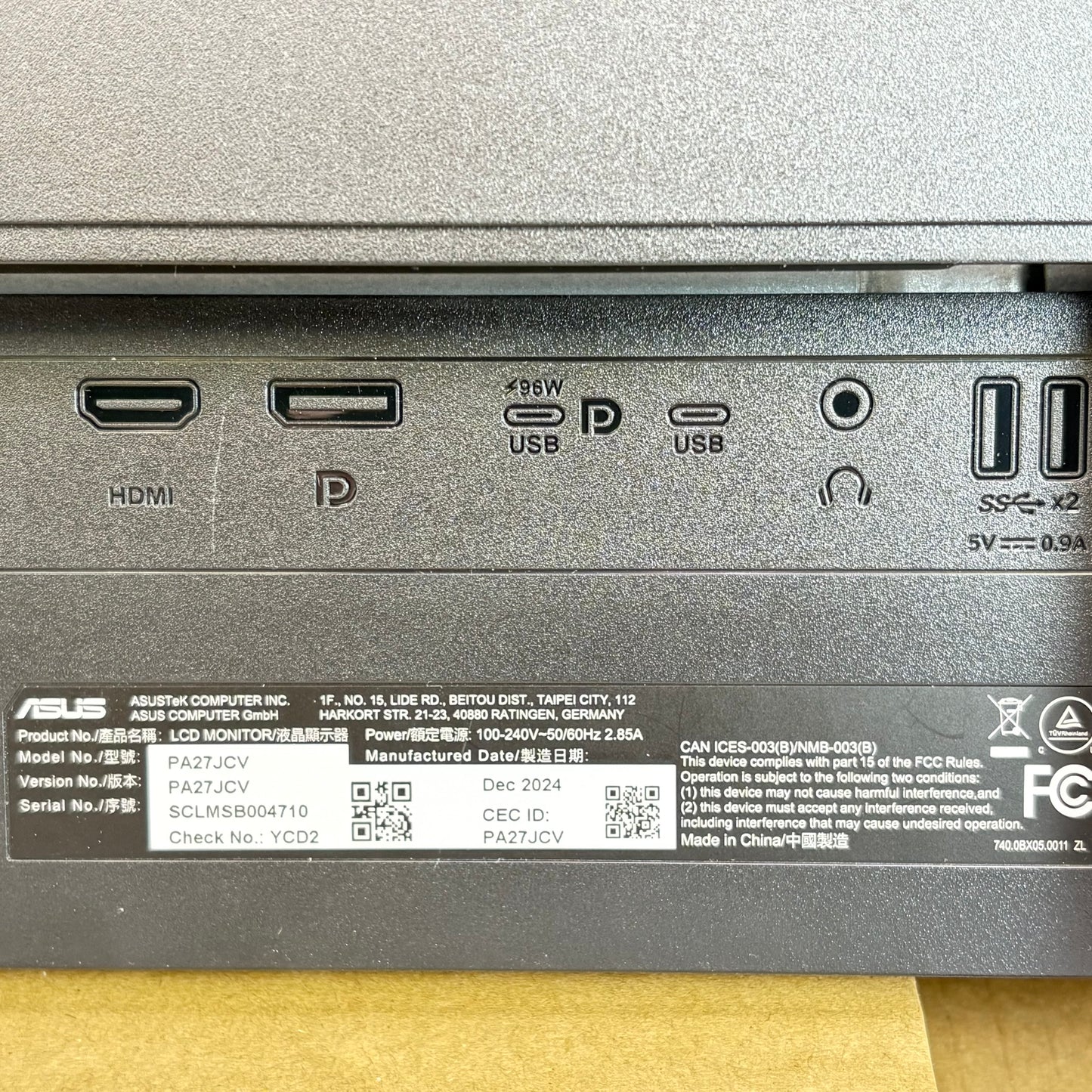 ASUS ProArt 27" PA27JCV 5K HDR IPS 60Hz Professional Art Monitor