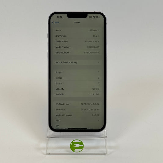 Factory Unlocked Apple iPhone 14 Plus 128GB Purple MQ3U3LL/A