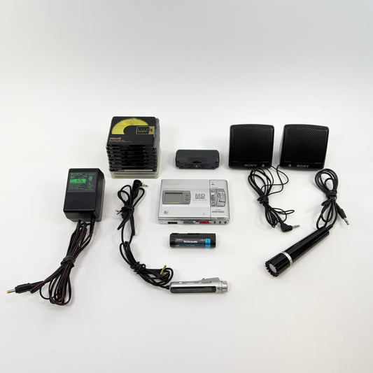 Sony MD Walkman Portable Minidisc Recorder MZ-R50 w/ Accessories (Tested Works)