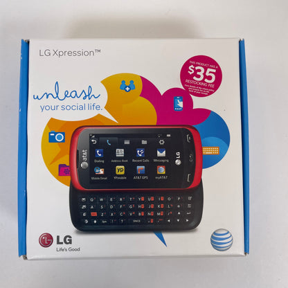 AT&T LG Xpression C395 Slider QWERTY Keyboard Cellphone Red