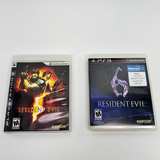 Lot of 2 Sony PlayStation 3 Resident Evil 5 and 6 Games