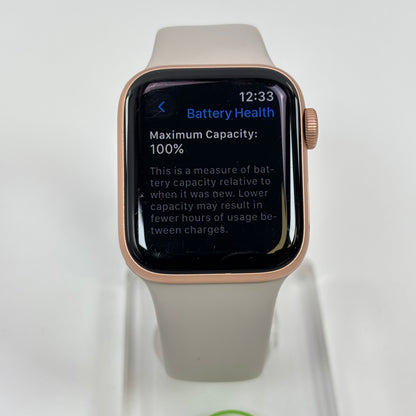Unlocked Apple Watch SE 1st Gen 40MM Rose Gold Aluminum Beige Sport Band A2353