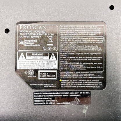 Proscan PDVD1332 Portable DVD Player