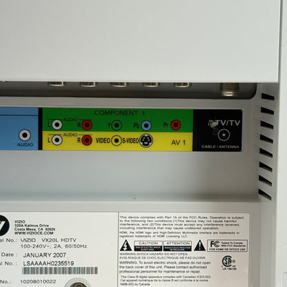 Vizio 20 10208010022 VX20L HDTV LCD 720p Retro Gaming TV 2007