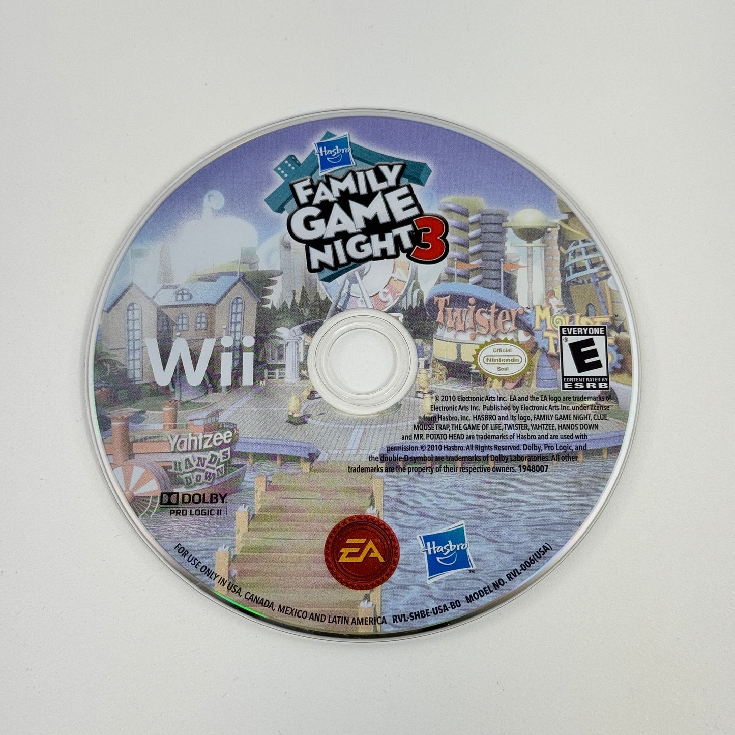 Lot of 3 Hasbro Family Game Night (1, 2, and 3) Wii Games CIB