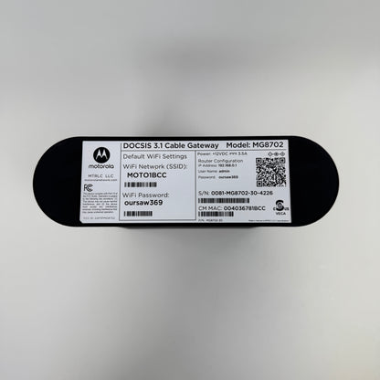 Motorola MG8702 Dual Band WiFi 5 MG8702-30 Wifi Cable Modem Router