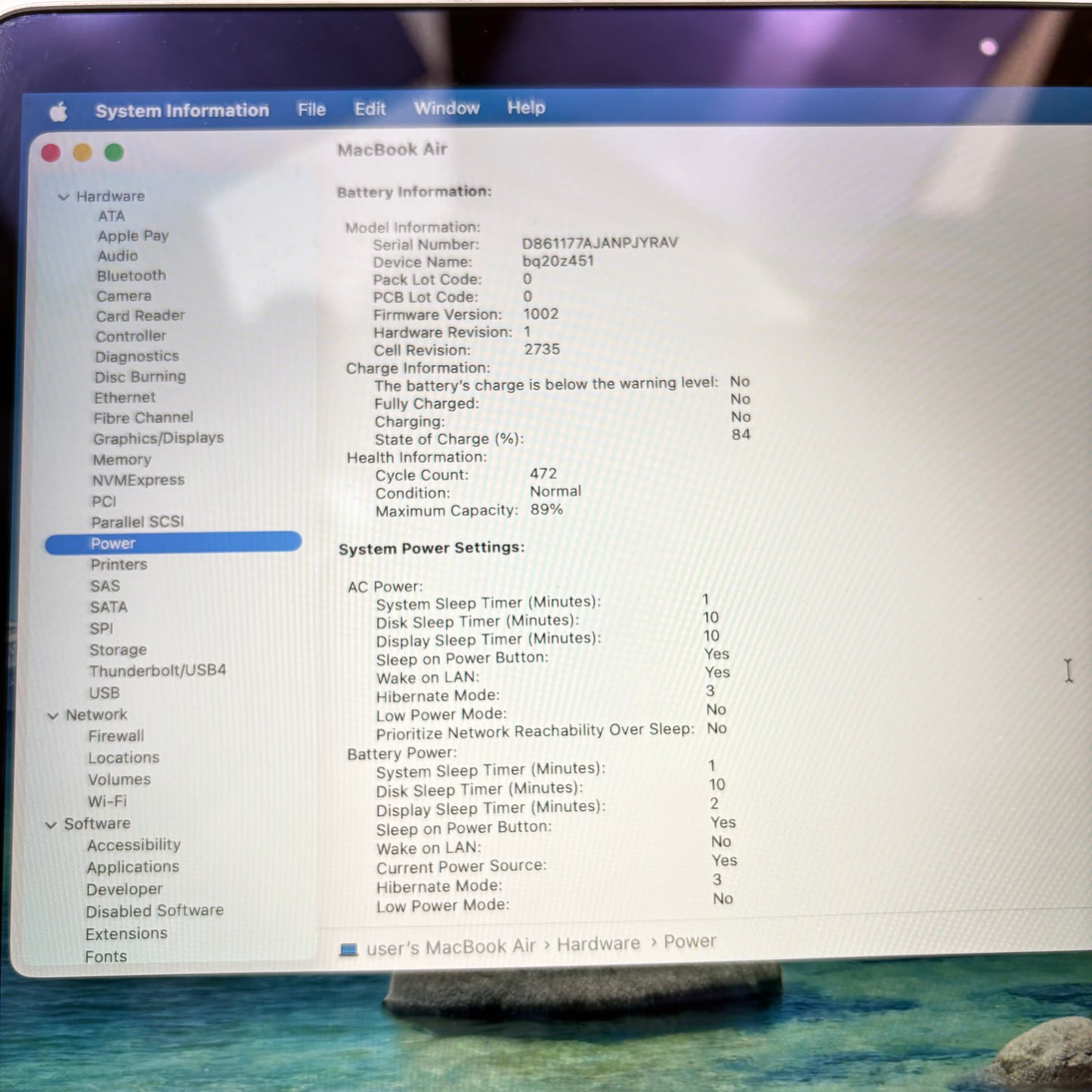 2020 Apple MacBook Air 13.3" M1 7C GPU 3.2GHz 8GB RAM 256GB SSD A2337