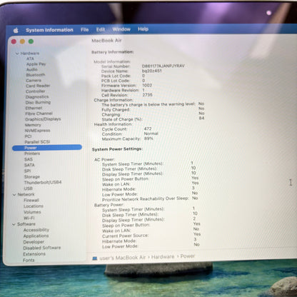 2020 Apple MacBook Air 13.3" M1 7C GPU 3.2GHz 8GB RAM 256GB SSD A2337