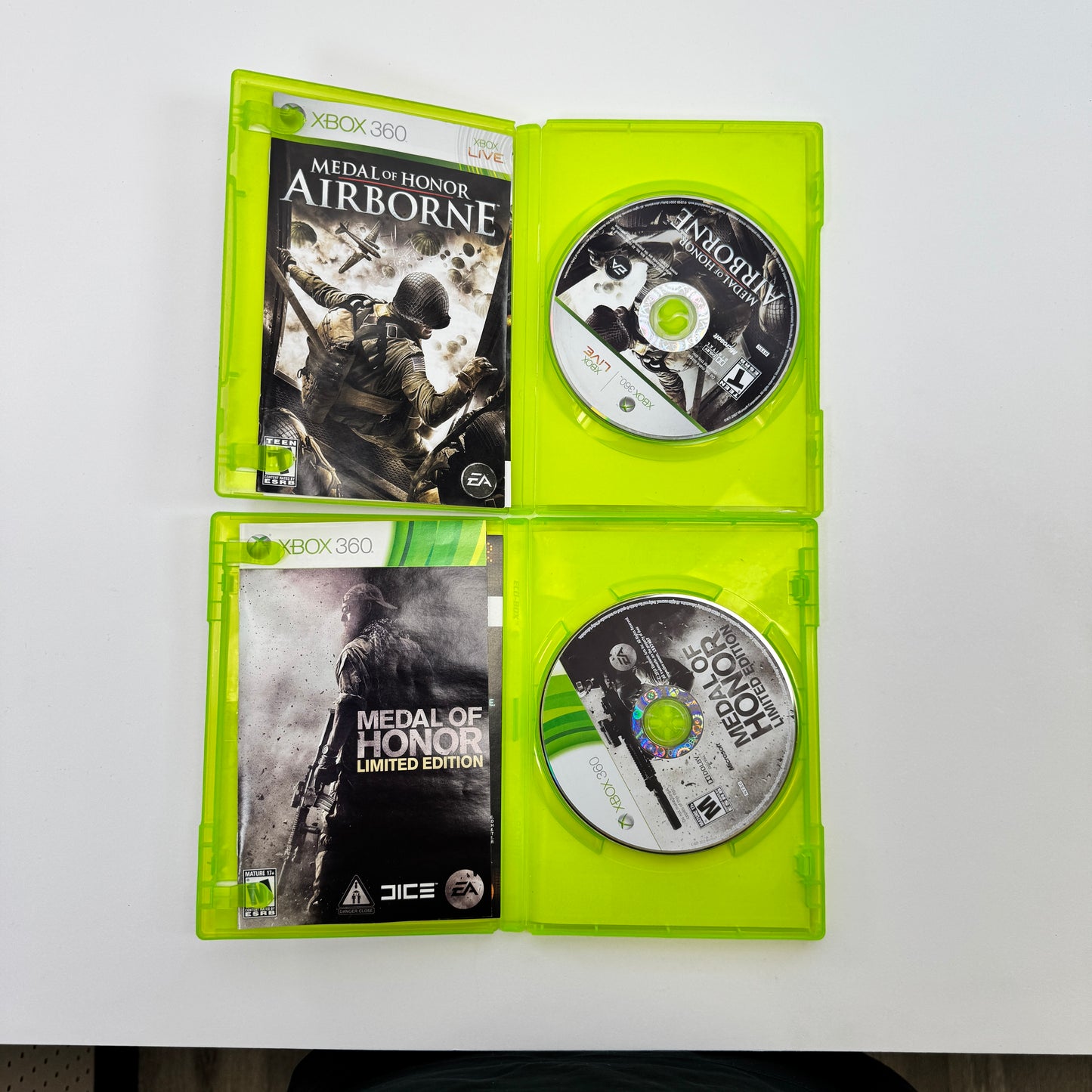 Lot of 2 Medal of Honor Airborne, Medal of Honor Limited Edition Xbox 360 Games