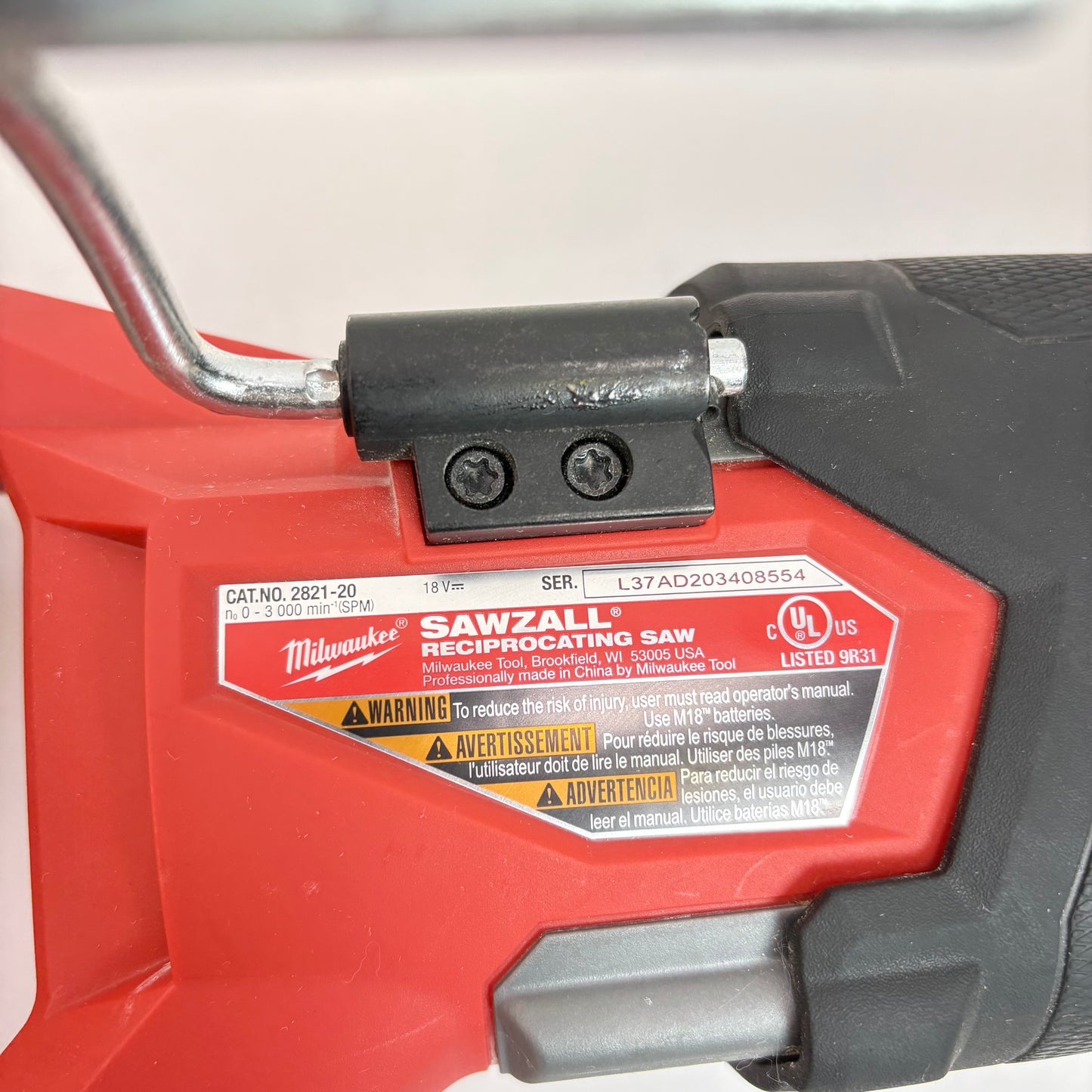 Milwaukee 2821-20 M18 18V Sawzall Reciprocating Saw