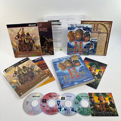 Age of Empires I & II + Expansions for PC with Strategy Guides (No Case)