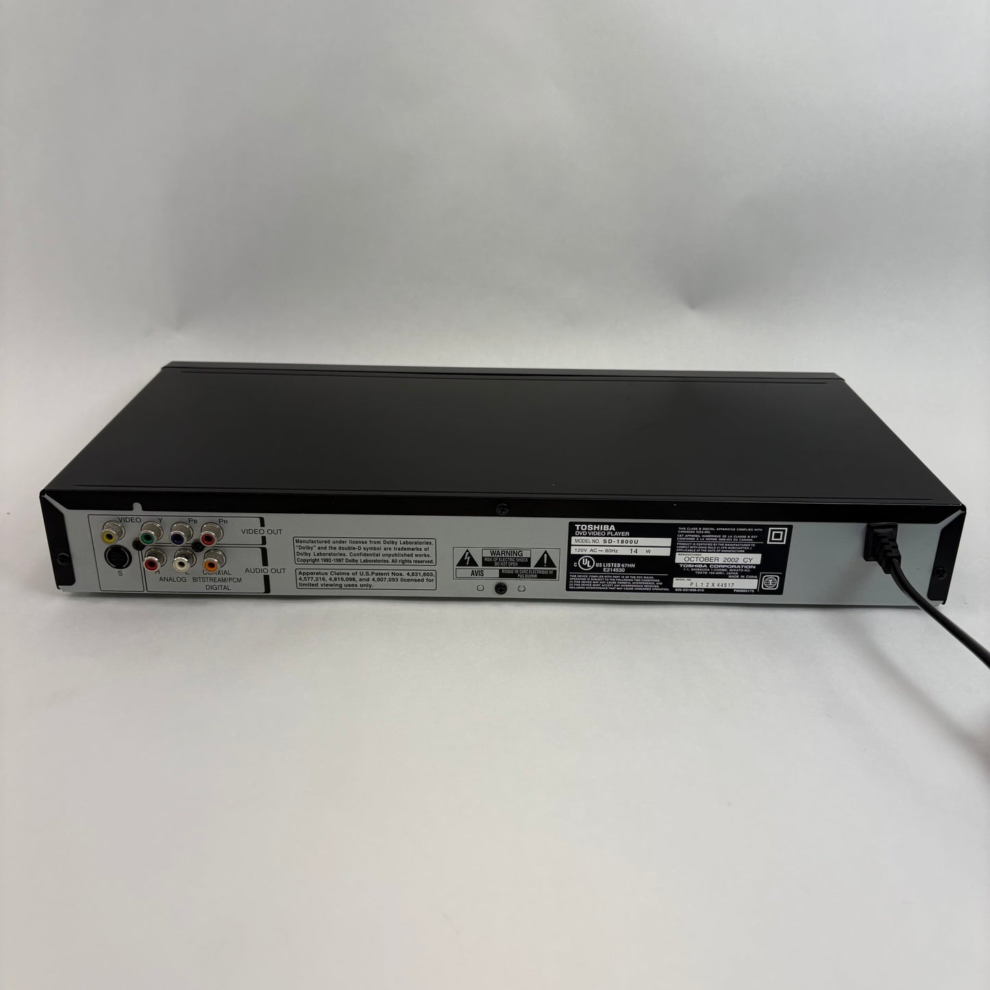 Toshiba SD-1800U DVD PLAYER