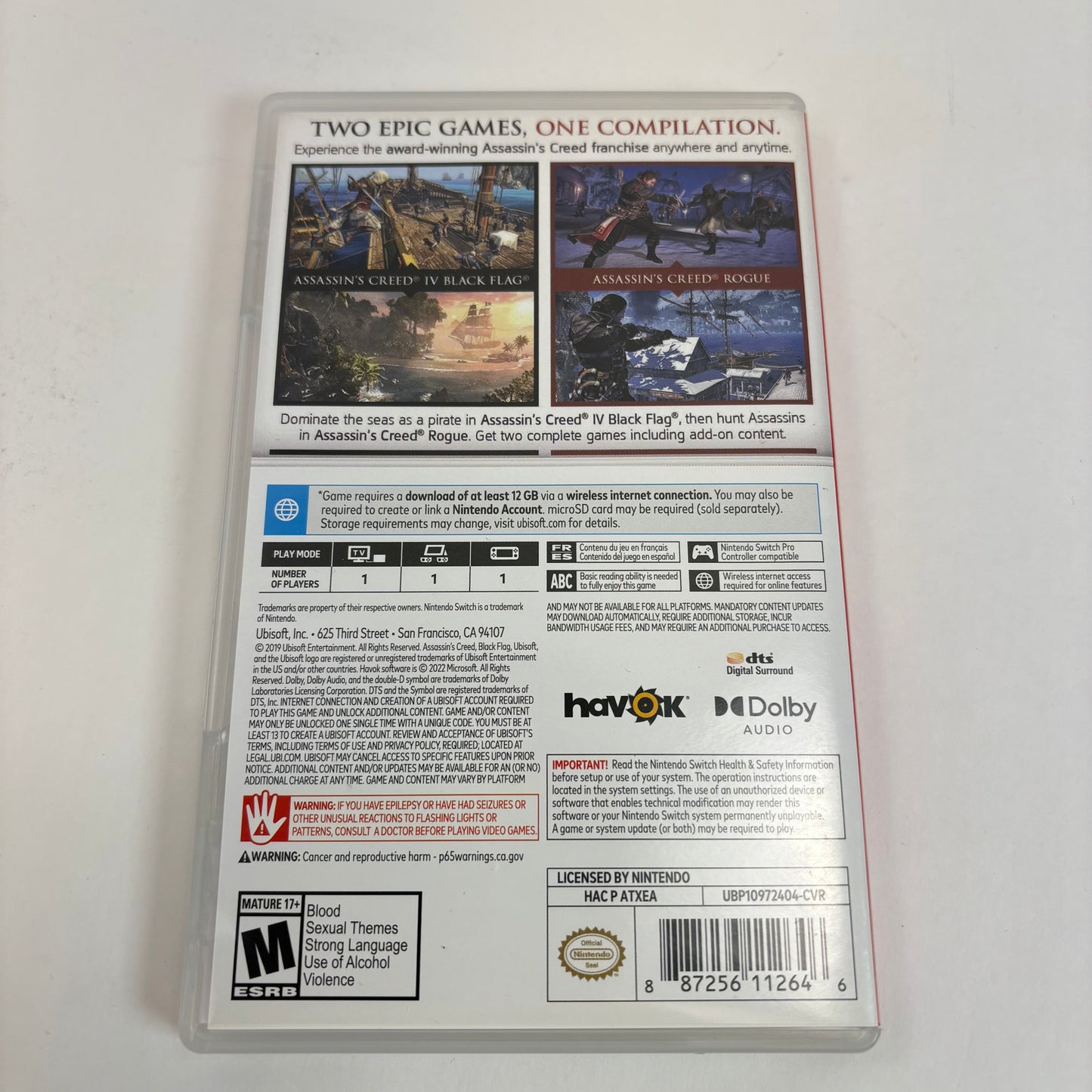 New Lot of 3 Digital Nintendo Games Assassins Creed Just Dance Mortal Kombat 11