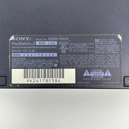 Sony PlayStation 2 Slim PS2 Black Console Gaming System SCPH-70012 w/Accessories