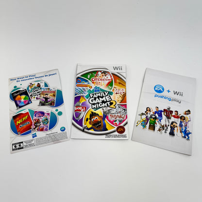 Lot of 3 Hasbro Family Game Night (1, 2, and 3) Wii Games CIB