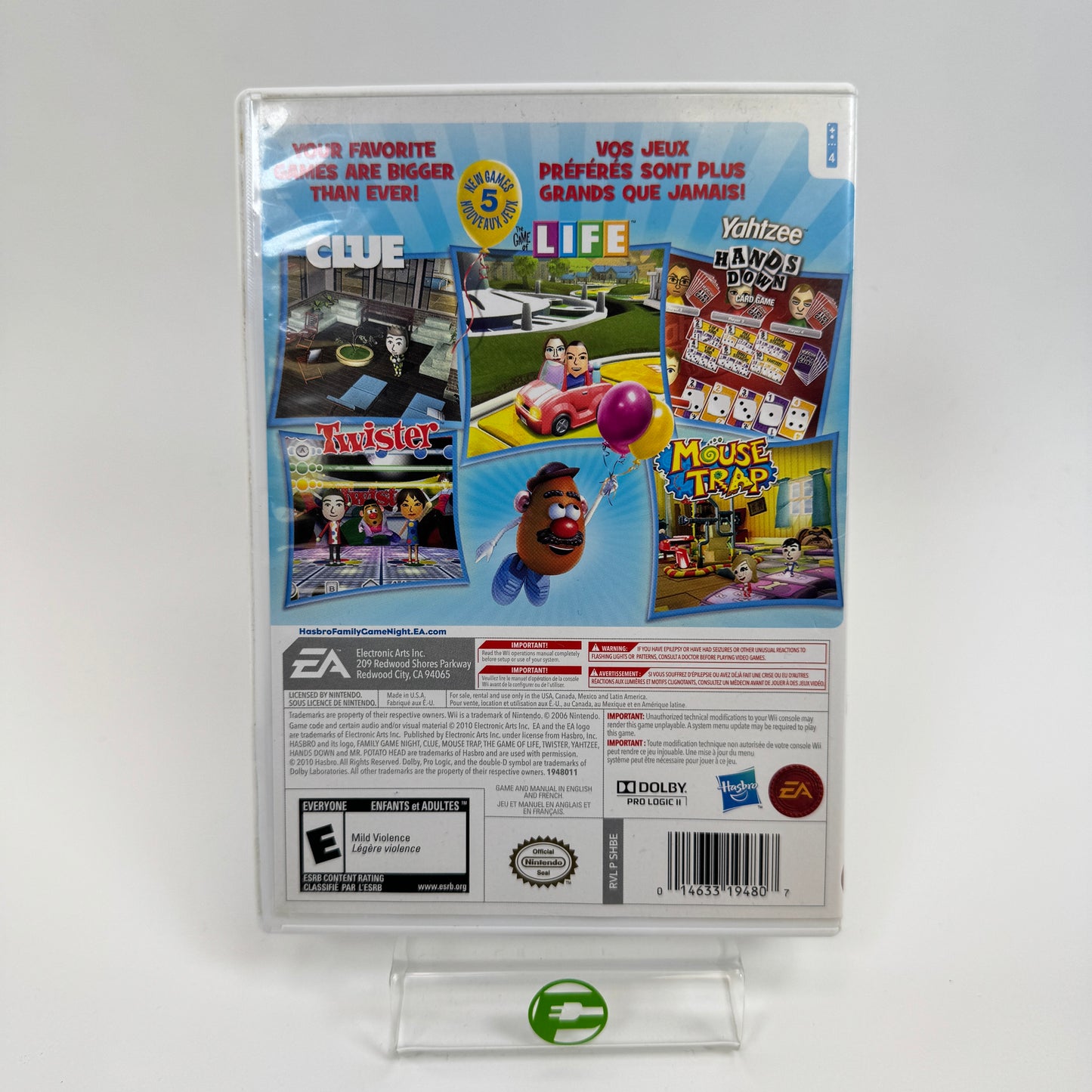 Lot of 3 Hasbro Family Game Night (1, 2, and 3) Wii Games CIB