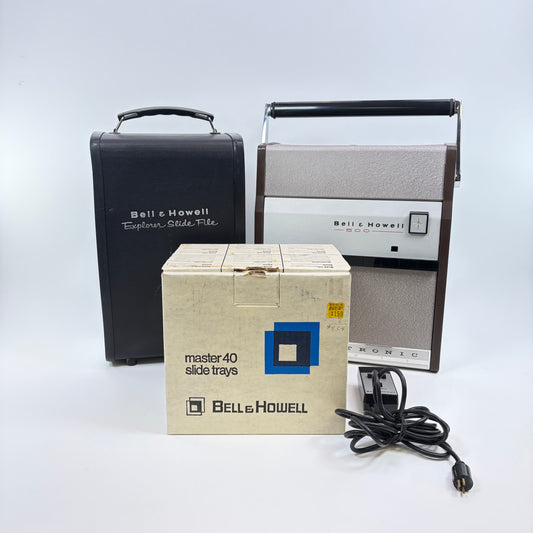Bell and Howell Focus-Tronic 500 35MM Projector with Slide Accessories