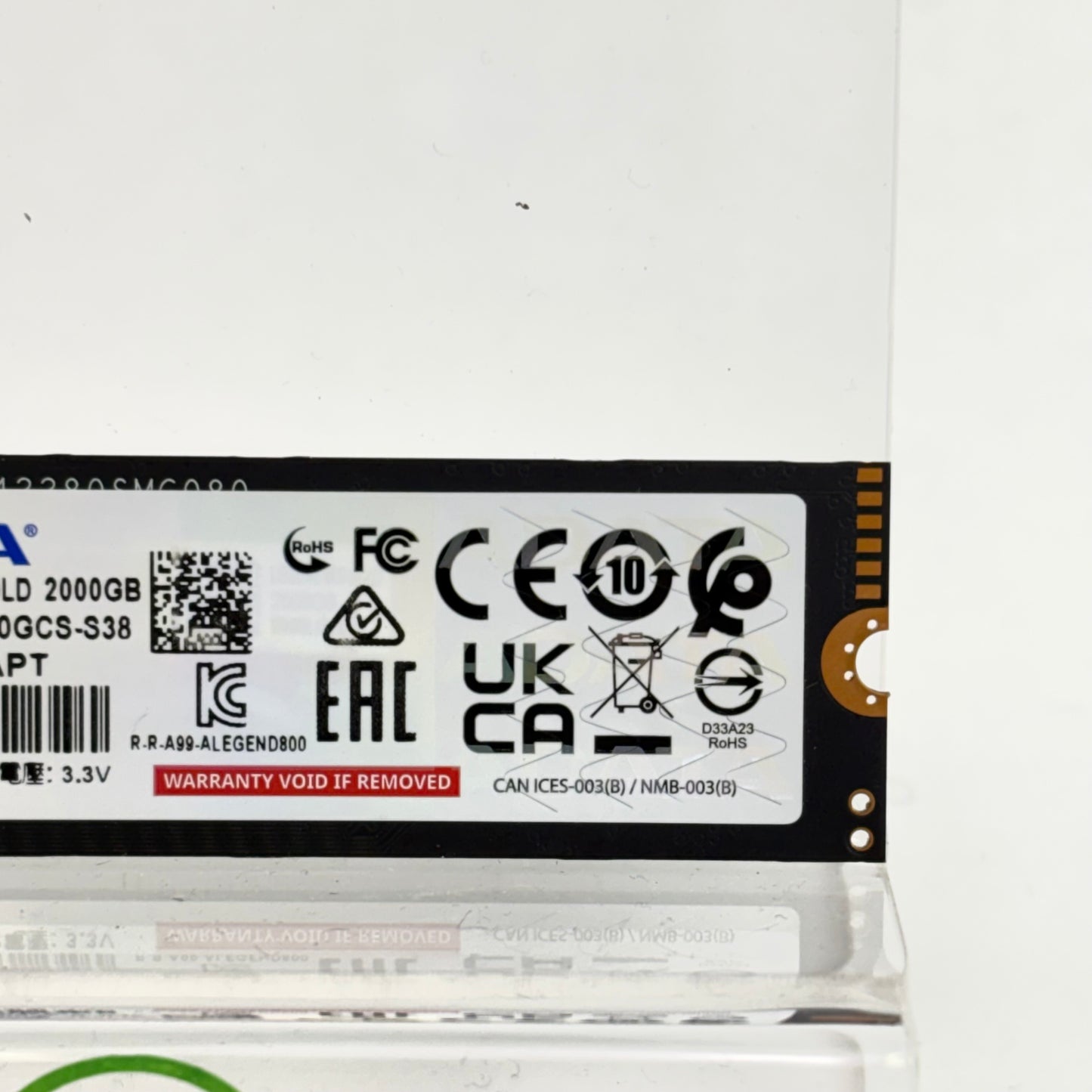 ADATA 2280mm Legend 800 Gold 2TB M.2 NVMe Gen 3.0 x 4 SSD SLEG-800G-2000GCS-S38