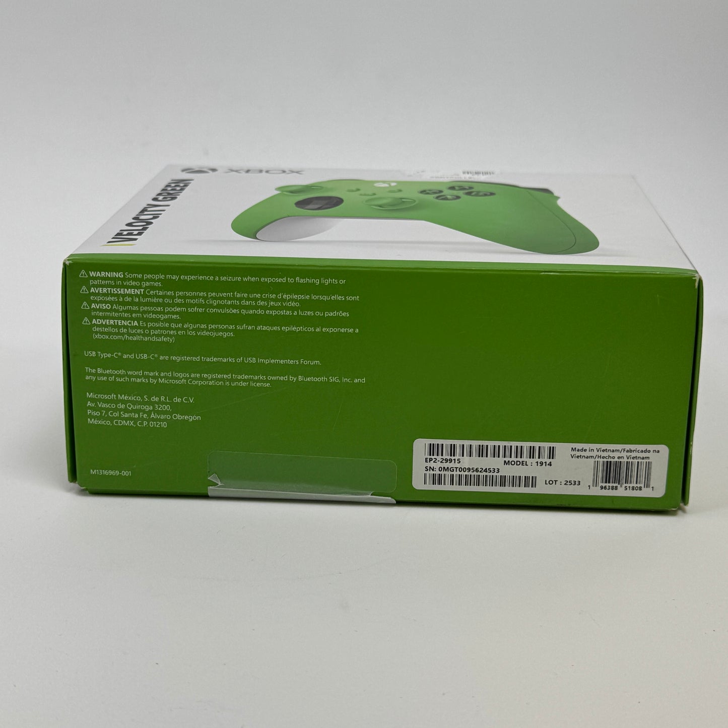 New Microsoft Xbox Series X|S Wireless Controller Velocity Green 1914