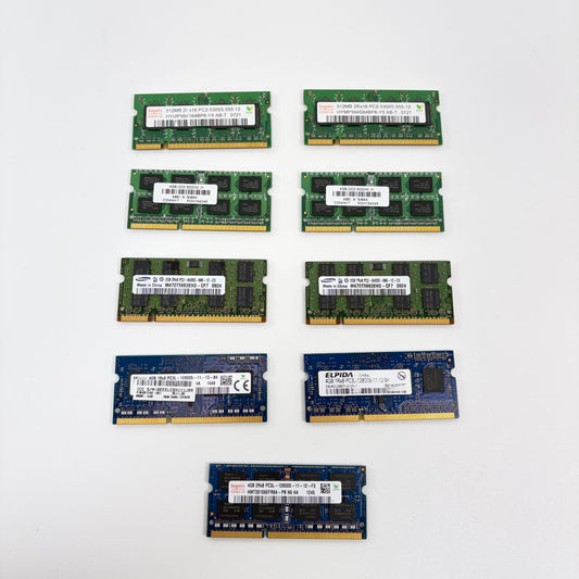 Lot Of 9 PNY,Hynix Korea,Samsung,Elpida 512MB-2GB-4GB Ram