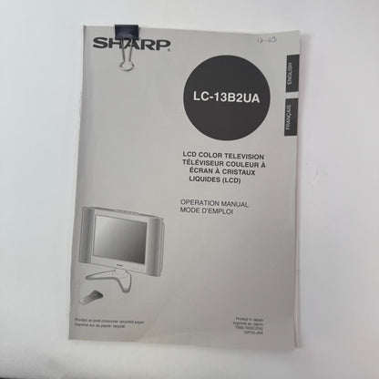 Sharp AQUOS 13" LC-13B2VA LCD Color TV 2003 w/ Remote